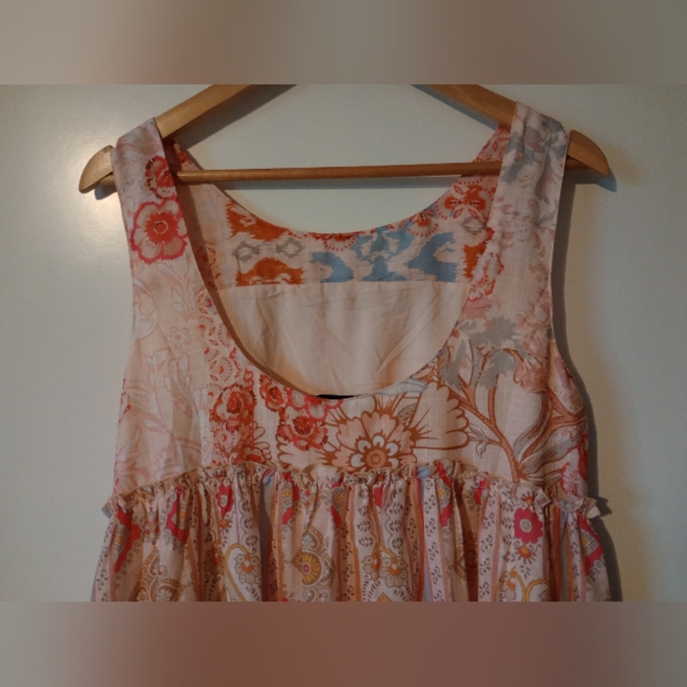 Davi & Dani Pink Coral Patterned Sleeveless Maxi Dress with Lining Size Medium - Picture 9 of 14